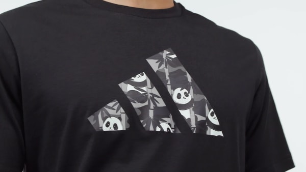 Black PANDA CHILL CAMO GRAPHIC T-SHIRT