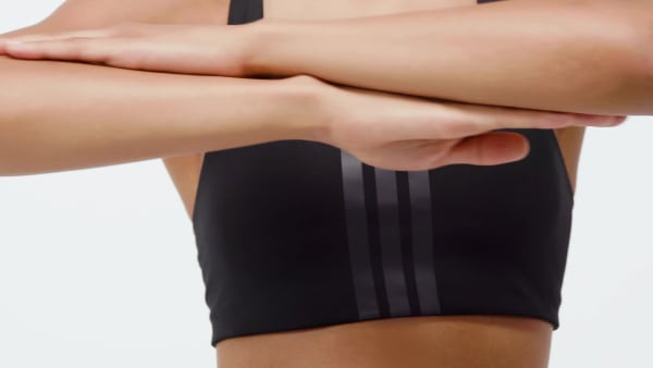 Đen Áo Bra Nâng Đỡ Vừa 3 Sọc Optime Workout