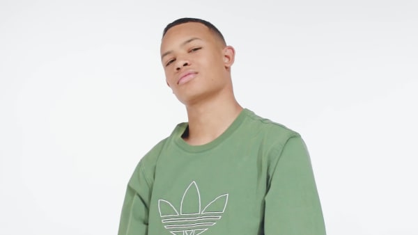 Verde T-shirt adicolor Outline Trefoil