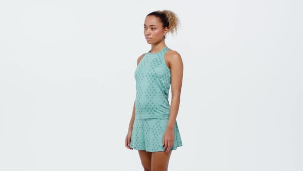 Turquesa Polera sin Mangas Club Tennis Climacool Estampada