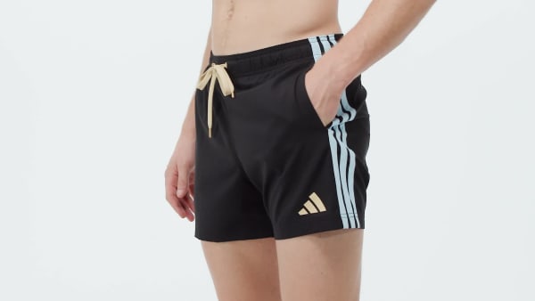 Negro Shorts de natación 3 Franjas 13 cm