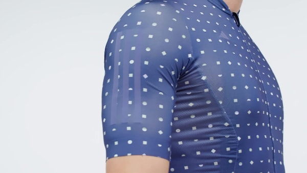 Blau Tempo 3-Streifen Sunshine Mosaic Radtrikot