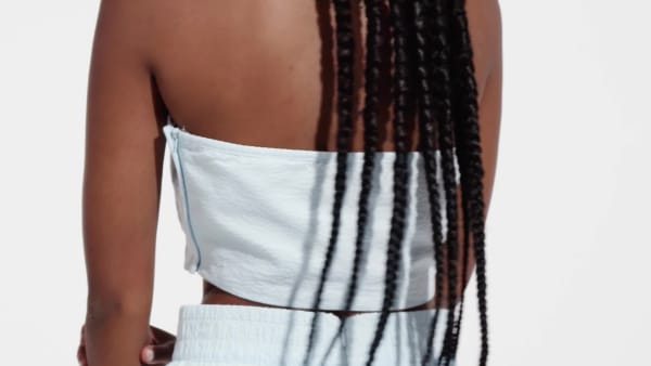 Μπλε Adicolor Classics Poplin Halter-Neck Top