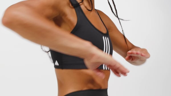 สีดำ สปอร์ตบราซัพพอร์ตระดับปานกลาง Powerimpact Training Mix Mat Iteration