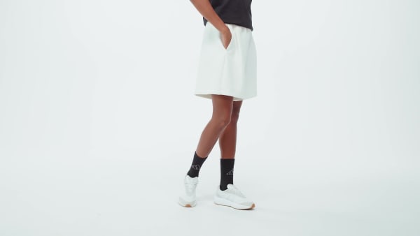 White SOFT LUX PLEATED SHORTS