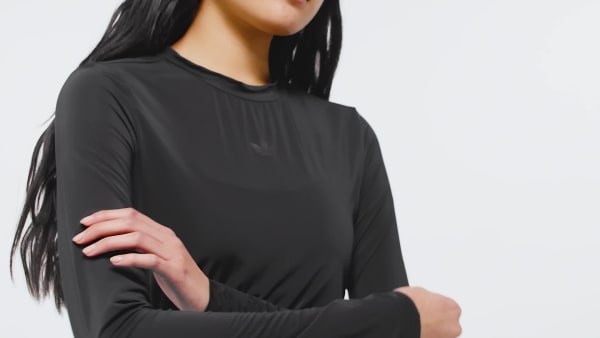 Negro Polo Adicolor 3 Tiras Transparente Manga Larga
