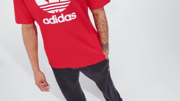 สีแดง เสื้อยืด Adicolor Trefoil