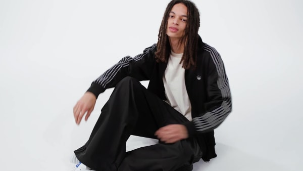 Noir Pantalon parachute