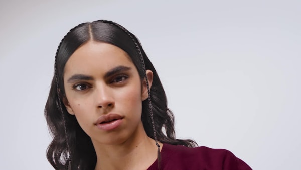 Bordeaux Sweat-shirt ras-du-cou oversize long molleton Essentials