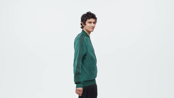 Green SST Adicolor Velour Track Top