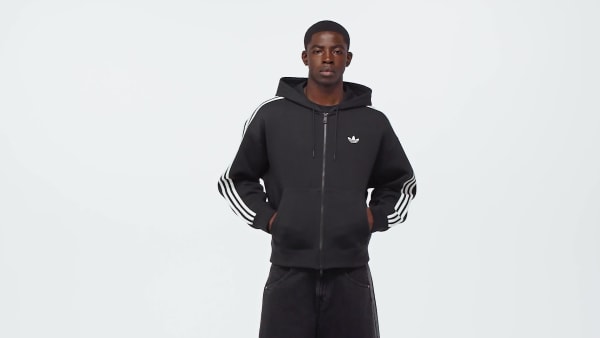 cierna Nadrozmerná mikina s kapucňou adidas Adicolor Spacer