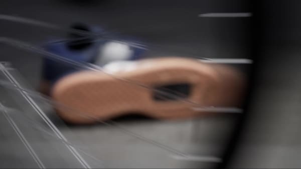 Azul Sapatilhas em Pele Velosamba