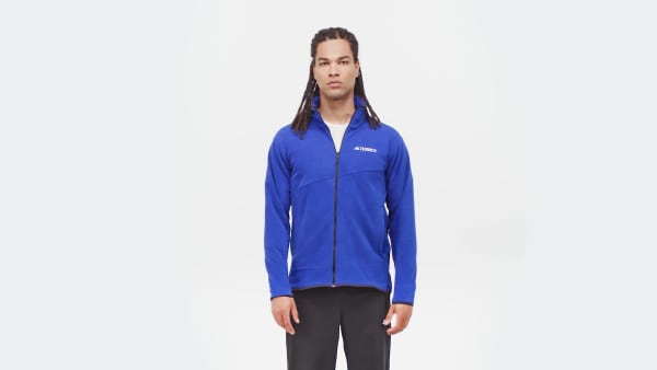 Azul chamarra Terrex Multi de Tela Fleece con Cierre Frontal