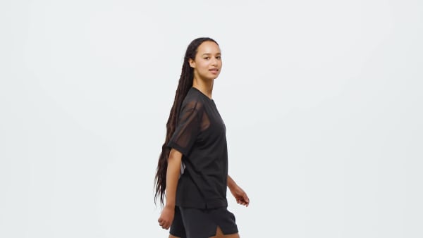 Sort Blød luksus-T-shirt i mesh