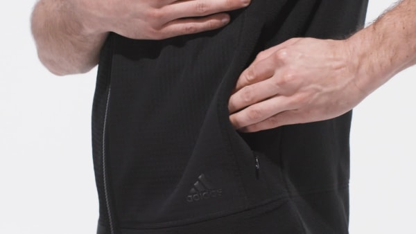 noir Veste sans manches à capuche zippée Statement UW807