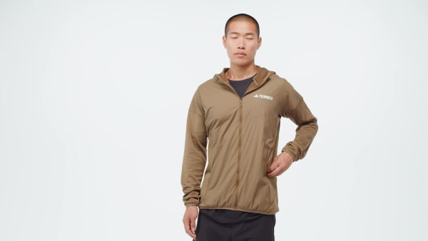 Cafe Chaqueta con Capucha Terrex Xperior CLIMAWARM+ Cortavientos Tela Fleece Ligera