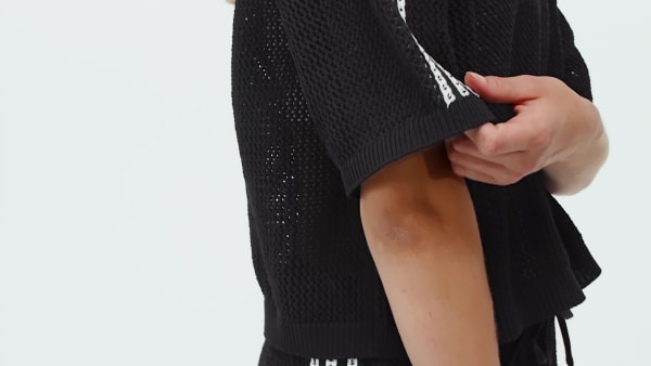 Noir POLO CROCHET TRICOTÉ