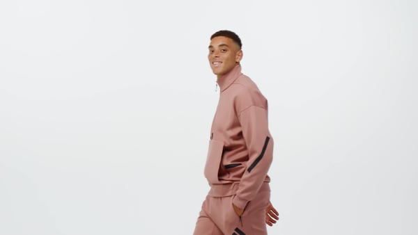 Roze adidas Z.N.E. Sweatshirt met Korte Rits