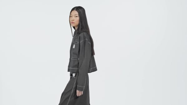 Grey Allover Print Cropped Zipped Jacket