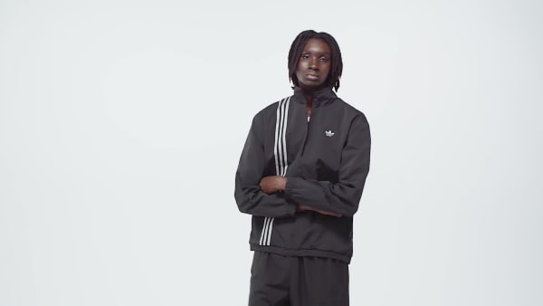 Noir Veste de survêtement Firebird Front Stripes Woven
