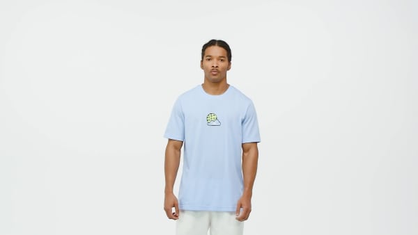 สีน้ำเงิน เสื้อยืดพิมพ์ลายพิคเคิลบอล