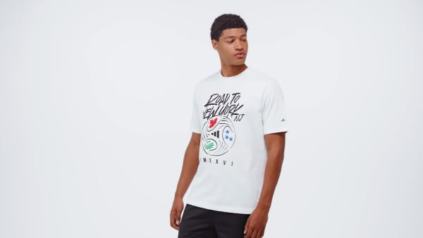 White FIFA WC ROAD TO NY NJ GRAPHIC T-SHIRT