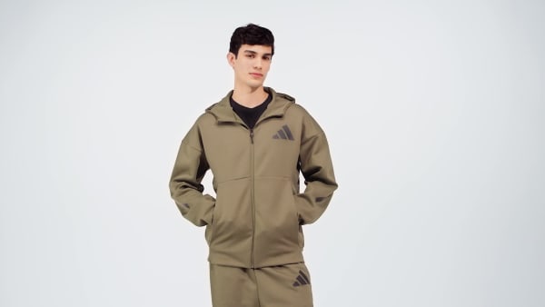 Green Z.N.E. Full-Zip Hooded Track Jacket