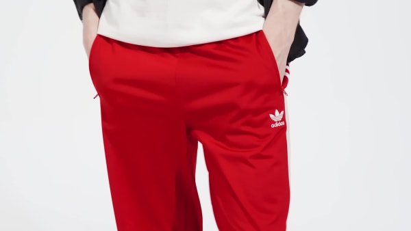 Mens red adidas track pants online
