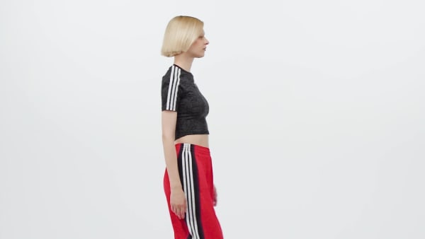 Tシャツ・カットソー adidas Snake Baby Tee Black JI8408 Adidas Originals - Tee Shirt A Bandes Crop Femme Snake Baby