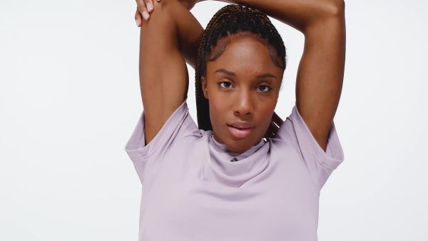 สีม่วง เสื้อยืด Designed for Training HEAT.RDY HIIT