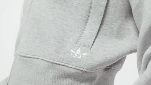 Gri Off Placed 3-Stripes Fermuarlı Üst