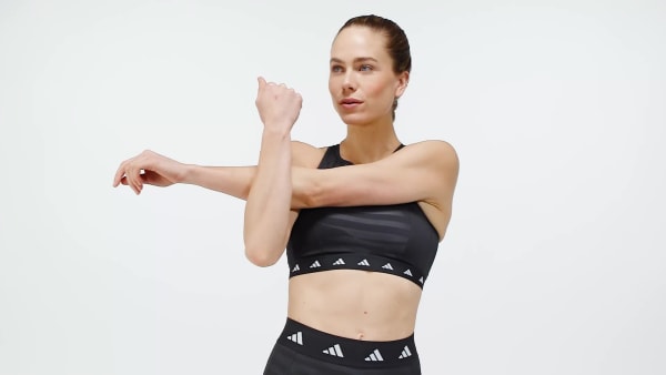cerná Podprsenka Powerimpact Training Medium-Support Techfit High-Neck Zip