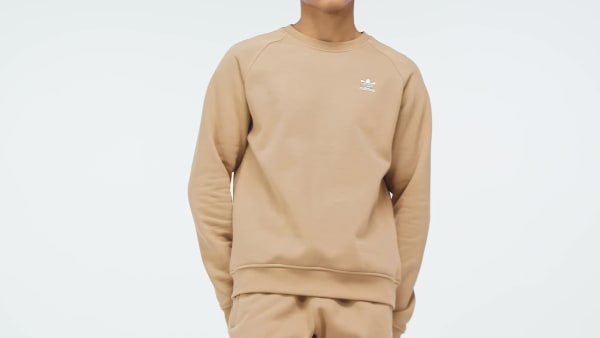 Beige Felpa Trefoil Essentials Crew