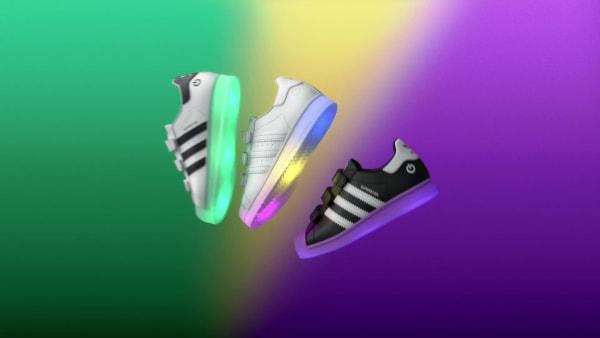 Putih Sepatu Anak Superstar LED Lights Comfort