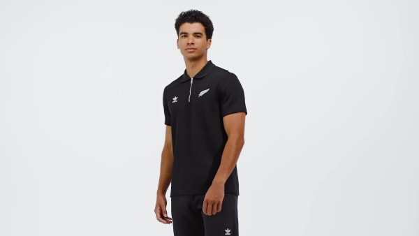 Zwart All Blacks Essentials Waffle Poloshirt