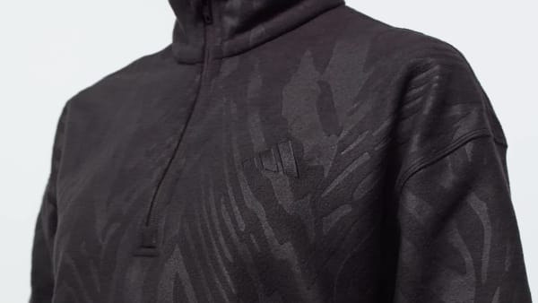 Schwarz AOP Polarfleece Pullover