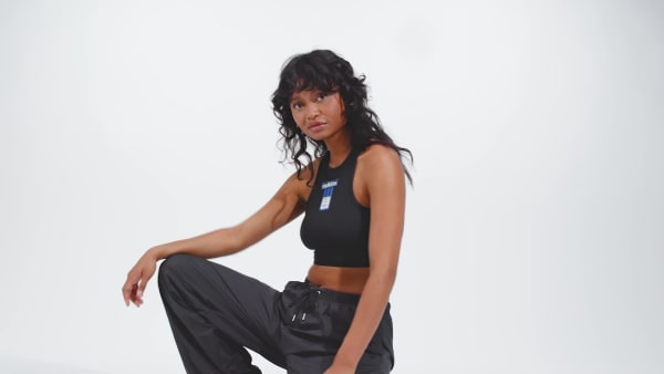 Black Adibreak Cropped Tank Top