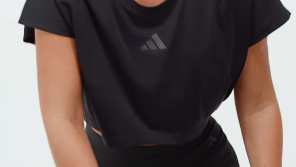 Negro Tank Power Entrenamiento Por Encima De La Cintura Corte Cuadrado 3-Stripes