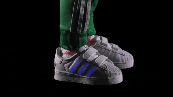 White Superstar LED Lights Comfort Closure Shoes Kids