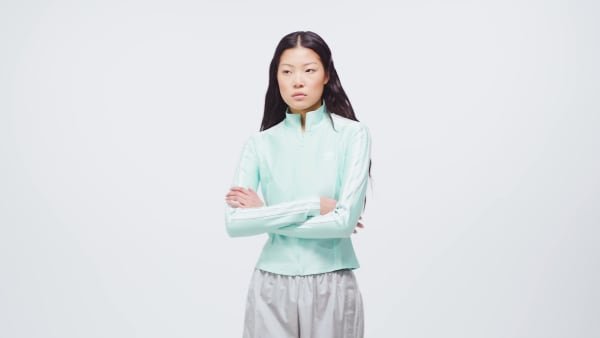 tyrkysová Tepláková bunda Adicolor 3-Stripes Slim