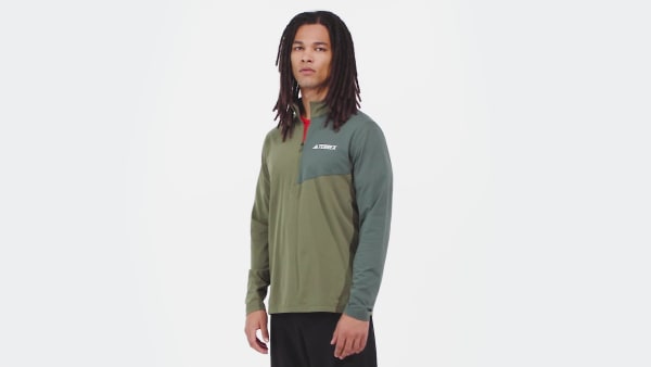 zelená Tričko Terrex Multi Climacool 1/2 Zip Long Sleeve