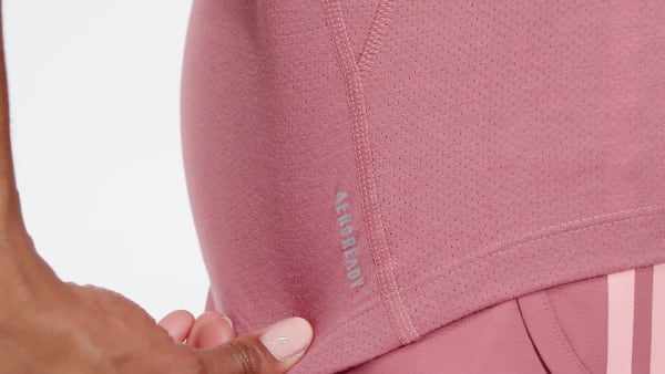 Pink Own the Run 3-Stripes Tee