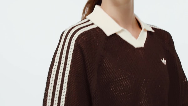 Brun KNITTED CROCHET POLO