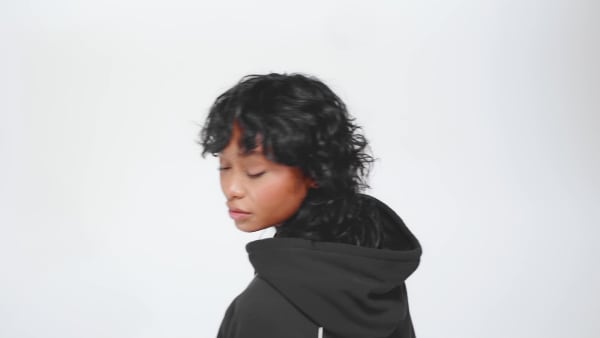 noir Sweat-shirt à capuche Cropped