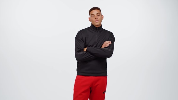 Zwart adidas Z.N.E. Sweatshirt met Korte Rits