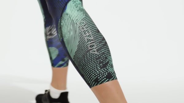 zwart Adizero Running Allover Print 7/8 Legging