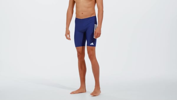 Azul Shorts de Natación 3 Franjas 8 Pulgadas