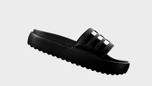 Svart Adilette Platform Slides