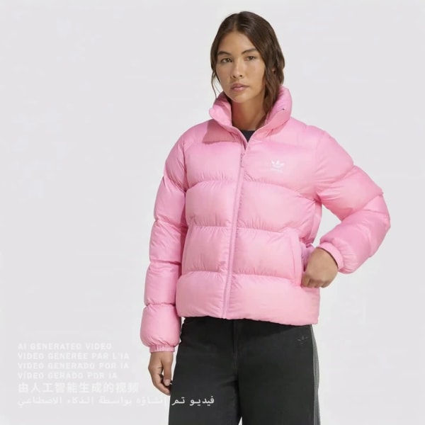 Rosa Adicolor Short Puffer Jacke