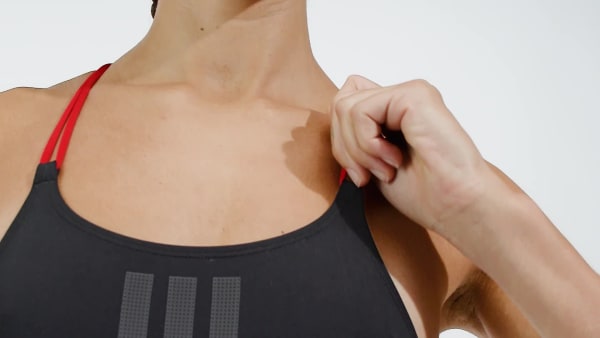 Noir Maillot de bain 3 bandes dos en X Ripstream